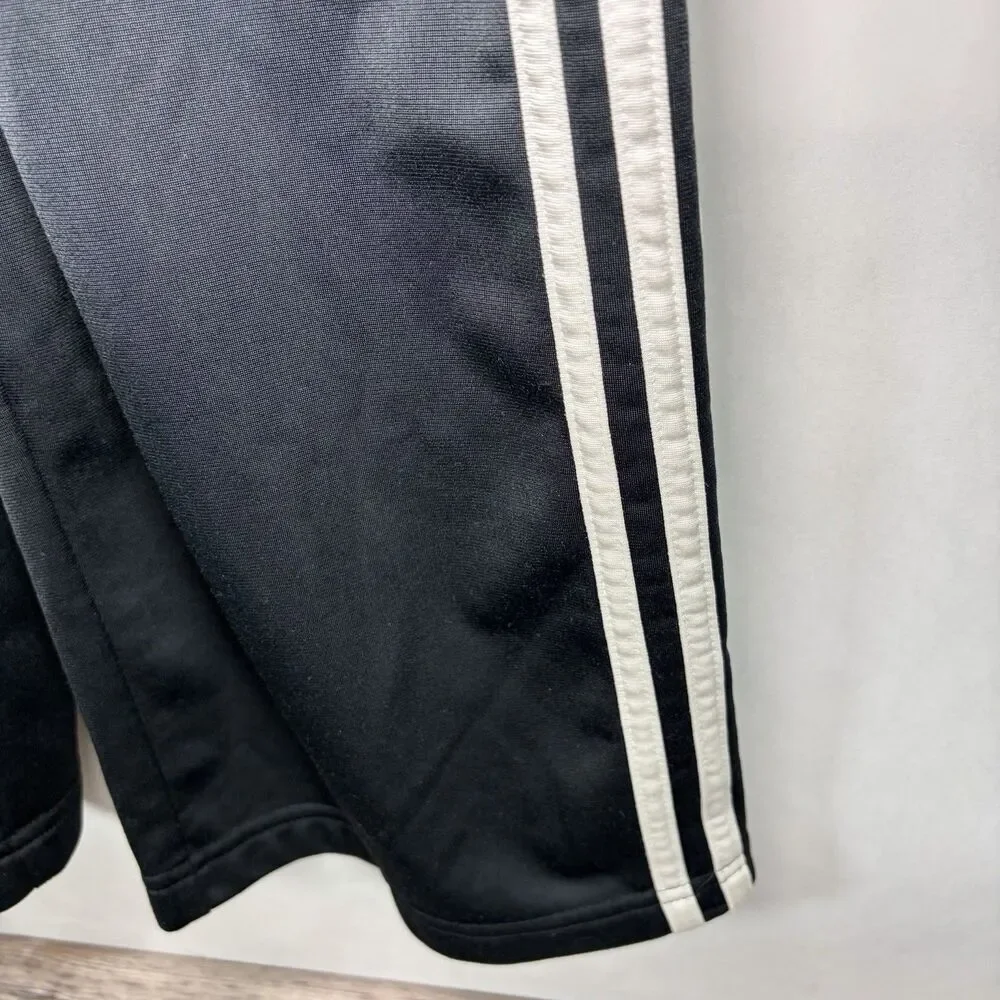Vintage Y2K Adidas Tear Away Track Pants Mens Large Black Three Stripe 34x31